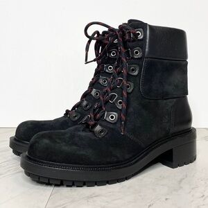 New! Botkier Madigan Suede Lace Up Black Boot 7.5M